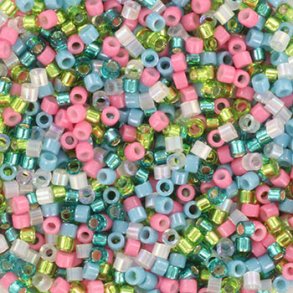 Delica seed beads, Glasperlen, Mix140, Celestial garden, 5-Farben, Gre #11, 5,2g