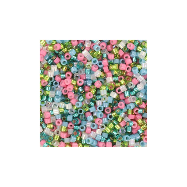 Delica seed beads, Mix140, Celestial garden, 5-color mix, size#11, 5.2 grams