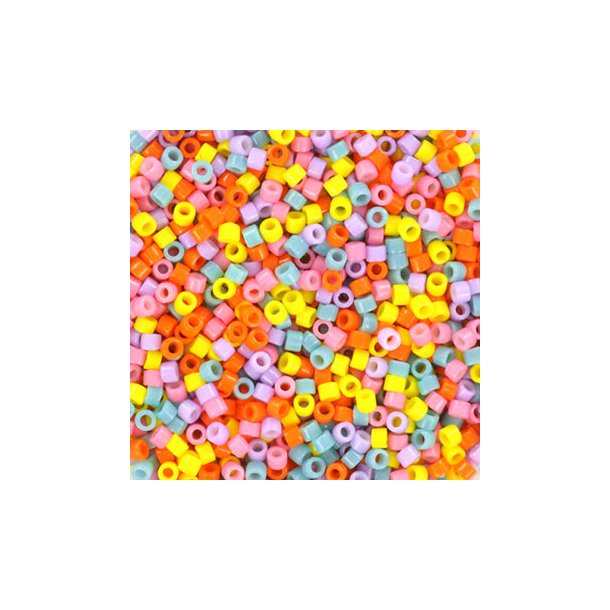Delica seed beads, Mix141, Funky flowers, 5-color mix, size#11, 5.2 grams