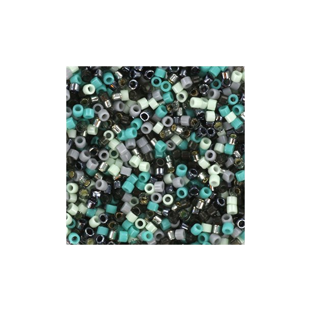 Delica seed beads, Glasperlen, Mix23, Green Mist, 6-Farben, Gre #11, 5,2g