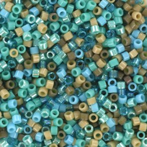 Delica seed beads, Glasperlen, Mix26, Tropical Beach, 6-Farben, Größe #11, 5,2g