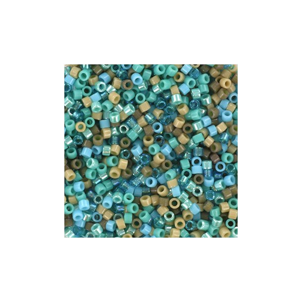 Delica seed beads, Mix26, tropical beach, 6-color mix, size #11, 5.2 grams