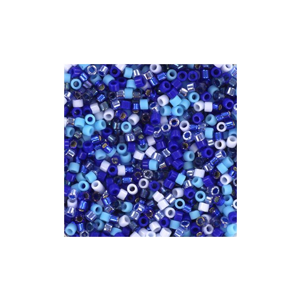 Delica seed beads, Mix27, Blue feelings, 6-color mix, size #11, 5.2 grams