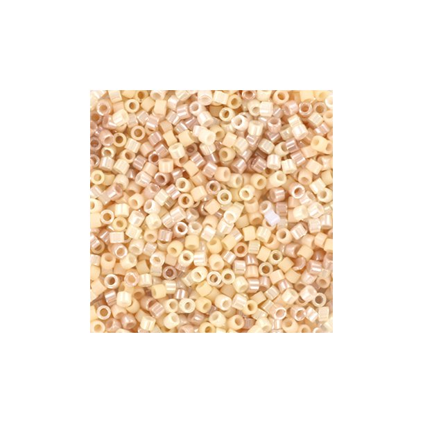 Delica seed beads, Mix31, Soft shimmer, 5-color mix, size #11, 5.2 grams