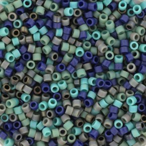 Delica seed beads, Glasperlen, Mix36, Matte Lagoon, 5-Farbenmischnung, Größe#11, 5,2g