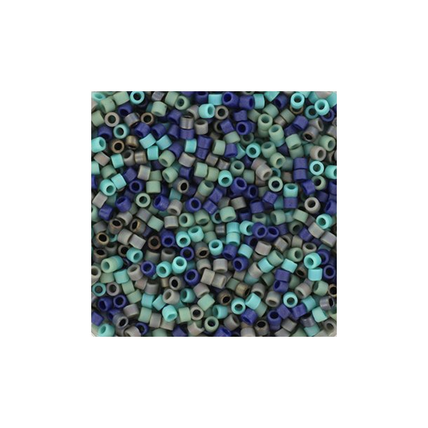 Delica seed beads, Mix36, matte lagoon, 5-color mix, size#11, 5.2 grams