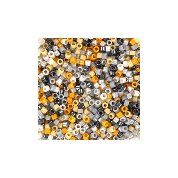 Delica seed beads, Mix37, Retro1, 6-color mix, size#11, 5.2 grams