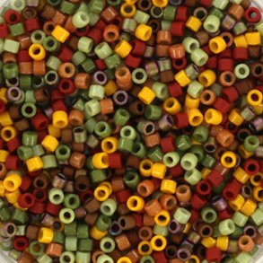 Delica seed beads, Glasperlen, Mix38, Indian Summer, 7-Farben, Größe #11, 5,2g