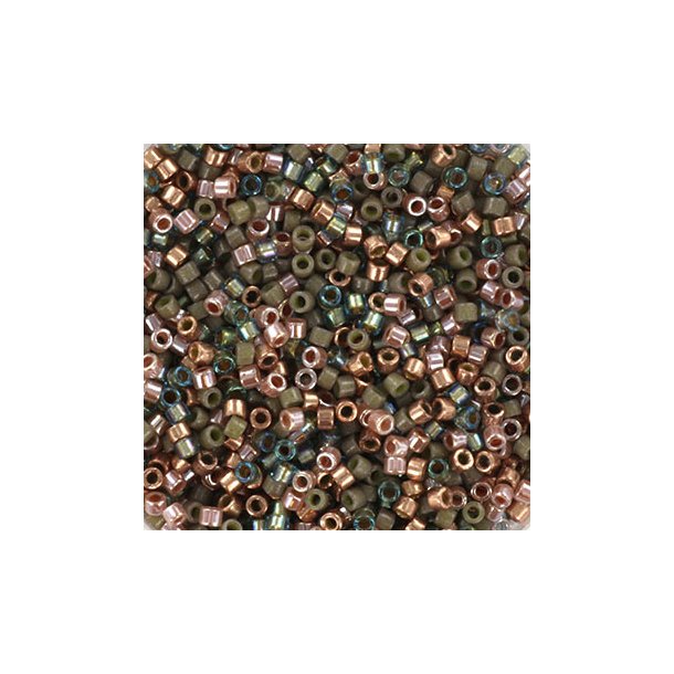 Delica seed beads, Mix51, Earthy tones, 4-color mix, size#11, 5.2 grams