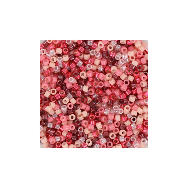 Delica seed beads, Mix57, Pretty pink, 5-farve blanding, strrelse #11, 5,2 g
