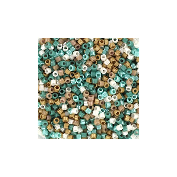 Delica seed beads, Mix58, Blue beach, 5-farve blanding, strrelse #11, 5,2 g