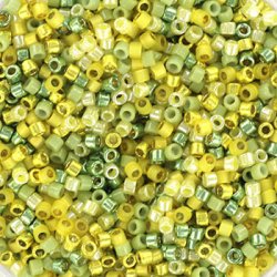 Delica seed beads, Glasperlen, Mix59, Happy Yellow, 5-Farben, Gr&ouml;&szlig;e #11, 5,2g
