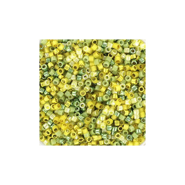 Delica seed beads, Mix59, Happy yellow, 5-color mix, size #11, 5.2 grams