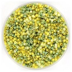 Delica seed beads, Glasperlen, Mix59, Happy Yellow, 5-Farben, Gr&ouml;&szlig;e #11, 5,2g