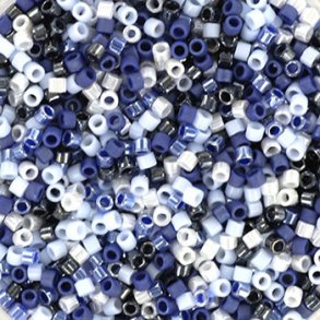 Delica seed beads, Glasperlen, Mix62, Mighty Blue, 5-Farbenmischnung, Größe#11, 5,2g