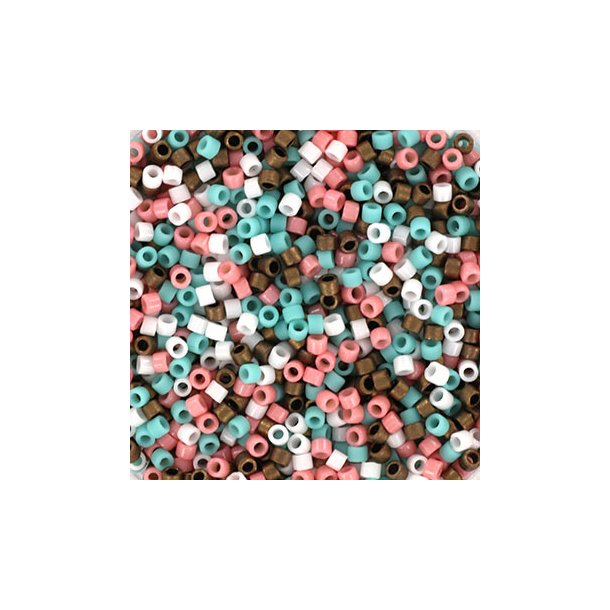Delica seed beads, Mix63, Ibiza spring, 4-color mix, size #11, 5.2 grams