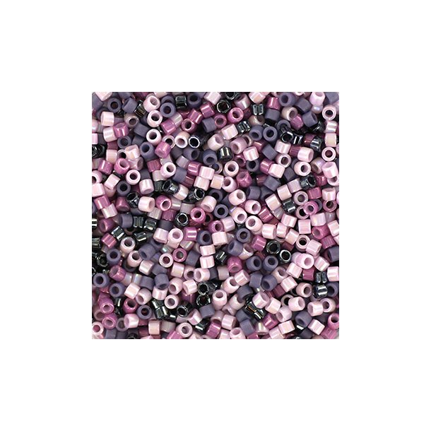 Delica seed beads, Mix68, field of flowers, 4-color mix, size #11, 5.2 grams