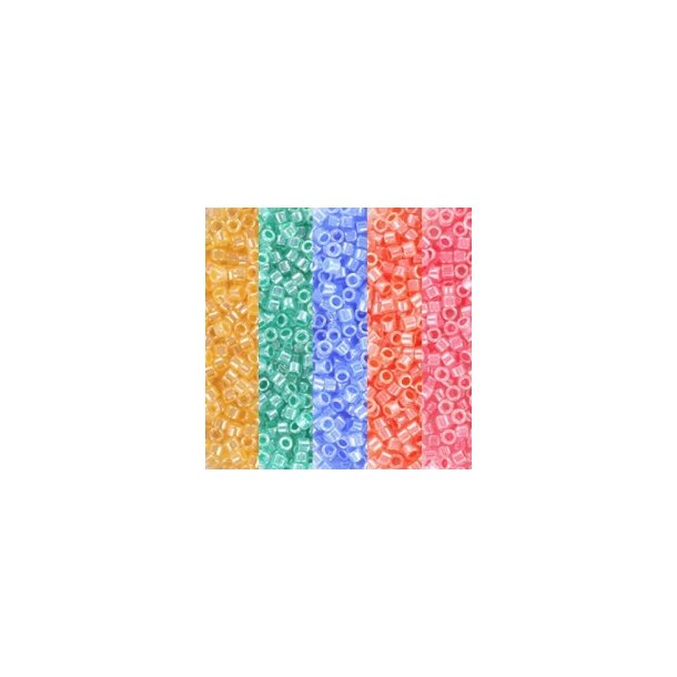 Delica seed beads, Set no. 24, Strong Ceylon, 5-color mix, size #11, 5.2 grams
