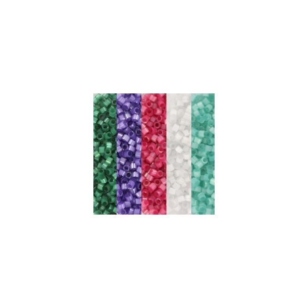 Delica seed beads, Set no. 33, Silk satin bright, 5-color mix, size #11, 5.2 grams