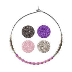 Schmuck-Set, Peyote-Rhrchen mit Delica 4-Farben-Kombi und Schmuckmaterialien.