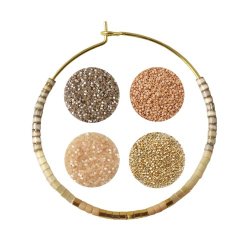 Schmuck-Set, Peyote-Rhrchen mit Delica 4-Farben-Kombi und Schmuckmaterialien.