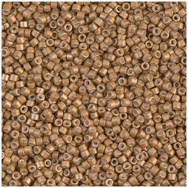 Delica, size #11, matted, mead-gold, galvanized, 5,2 gr. ca. 1000pcs