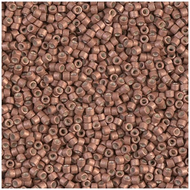 Delica, size #11, matted, nutmeg-brown, galvanized, 5,2 g.