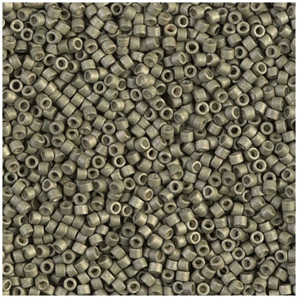 Delica, size #11, matted Aloe grey, galvanized, 5,2 g.