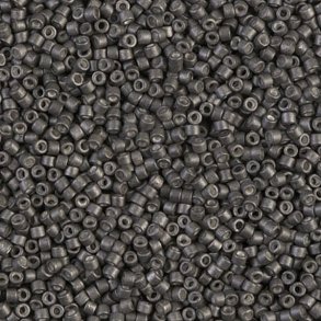 Delica, größe #11, mattiert, Graphitgrau, verzinkt, 5,2 g.