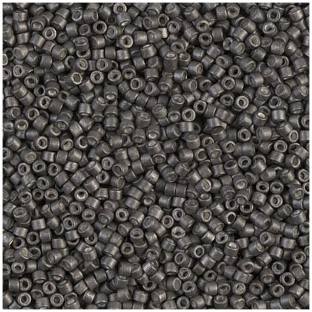 Delica, size #11, matted graphite grey, galvanized, 5,2 g.