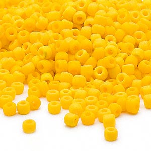 Matsuno Seed beads (6/0), opak, mattiert, dunkel gelb, 680 Stk, 40 Gramm