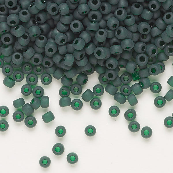 Matsuno Seed beads (8/0), dunkelgrün, matt, 700 Stk.