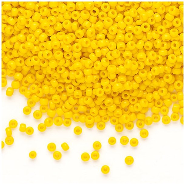 Matsuno seed bead #11, dark yellow, opaque, 2x1.6mm, 40gr, ca. 4100pcs, 