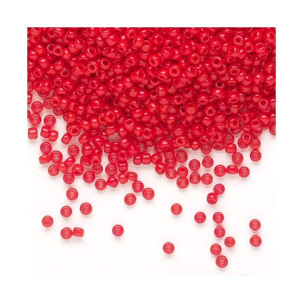 Matsuno seed bead #11, red, opaque, 2x1.6mm, 40gr, ca. 4100 pcs, 