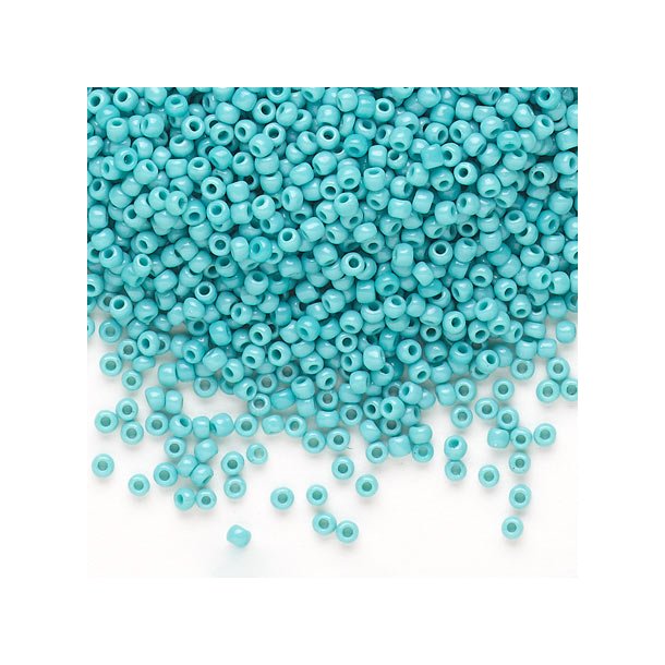 Matsuno seed bead #11, turquoise, opaque, 2x1.6mm, 40gr, ca. 4100pcs, 