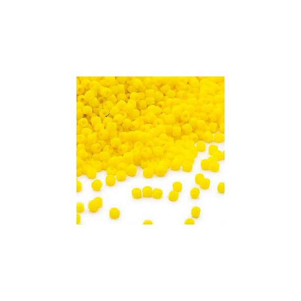 Matsuno seed bead #11, mattiert, gelb, opaque, 2x1.6mm, 10gr, ca. 1200pcs, 