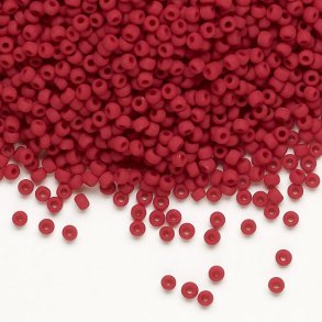 Matsuno Rocailles, #11, mattiert, dunkelrot, opak, 2x1,6 mm, 40gr, ca. 4100 stck