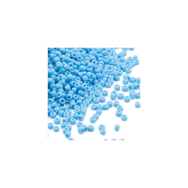 Matsuno seed bead #11, mattiert, light blue, opaque, 2x1.6mm, 10gr, ca. 1200pcs, 