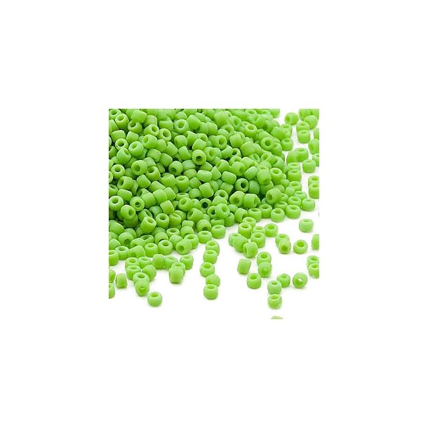 Matsuno seed bead #11, mattiert, lime green, opaque, 2x1.6mm, 10gr, ca. 1200pcs, 