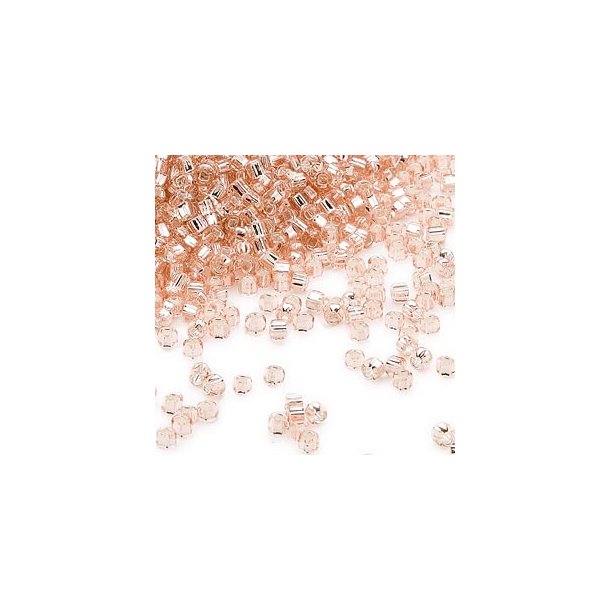 Matsuno seed bead, glass beads #11, light pink/silver lined, 2x1.6mm, 10gr, ca. 1200pcs, 