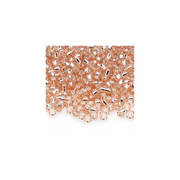 Matsuno seed bead (8/0), peach/silver, 680pcs, 40gr.