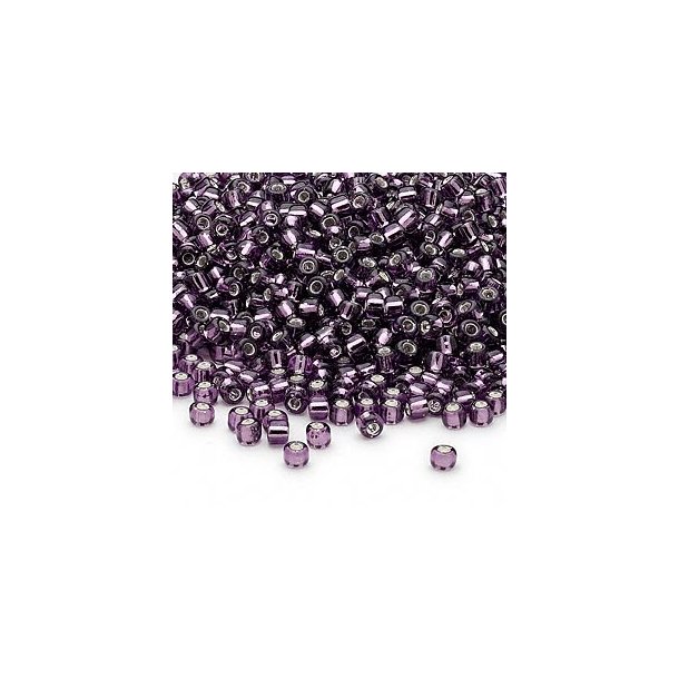 Matsuno seed bead (8/0), grape/silver, 680pcs.