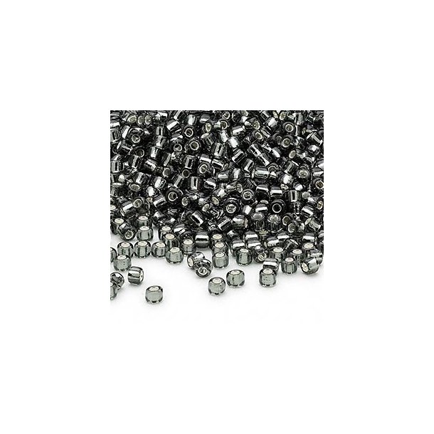 Matsuno Seed beads (8/0), gunmetal/silber, 680 Stk, 40 Gramm