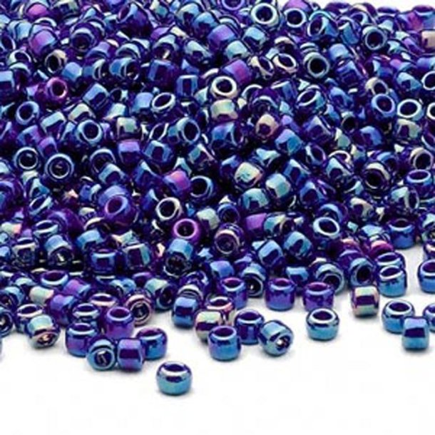 Matsuno seed bead (8/0), opque cobalt rainbow, 700pcs.