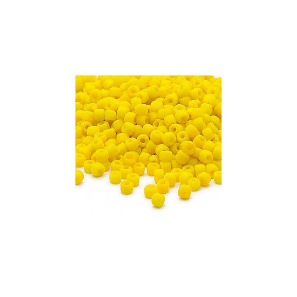Matsuno seed bead (6/0), opaque, matte, yellow, 680pcs, 40gr