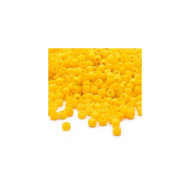 Matsuno seed bead (6/0), opaque, matte, dark yellow, 680pcs, 40gr