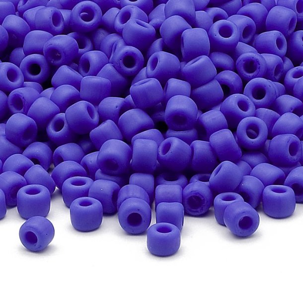 Matsuno seed bead (6/0), opaque, matte medium blue, 680pcs, 40gr.