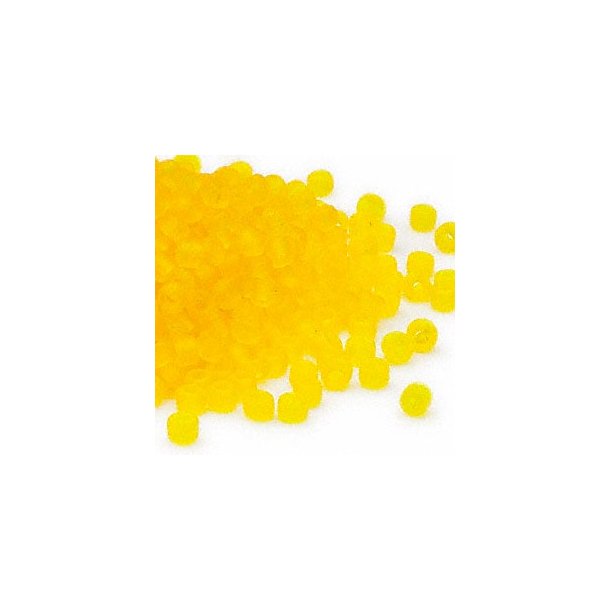Matsuno seed bead (6/0), transparent, matte, yellow, 680pcs, 40gr