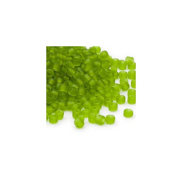 Matsuno seed bead (6/0), transparent, matte, light green, 680pcs, 40gr
