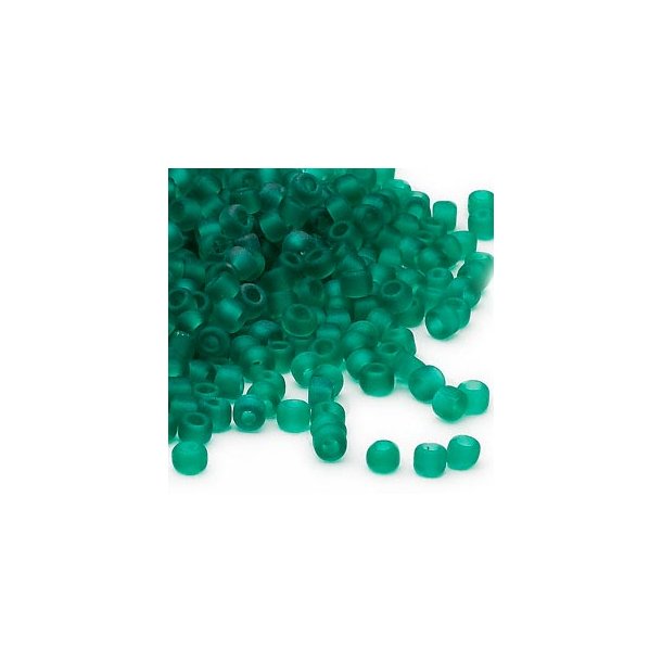 Matsuno seed bead (6/0), transparent, matte, jade green, 680pcs, 40gr